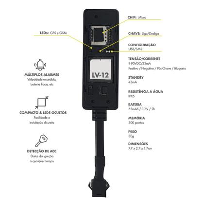 Imagem de Rastreador e Bloqueador S10 2011 2012 2013 Automotivo Veicular Aplicativo App C/ Chip Tempo Real