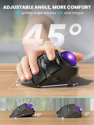 Imagem de Ratón Trackball Inalámbrico Recargable Bluetooth SABLUTE para Múltiples Dispositivos