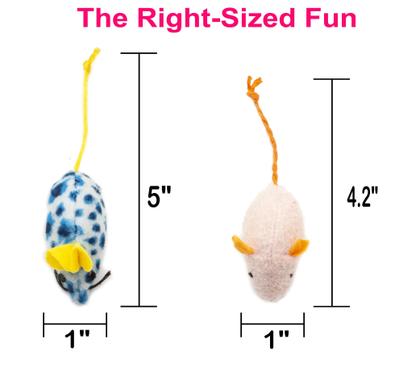 Imagem de Ratos Catnip de pelúcia macia Cat Toys Fashion's Talk Mouse, pacote com 32