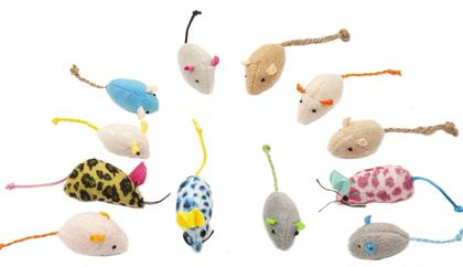 Imagem de Ratos Catnip de pelúcia macia Cat Toys Fashion's Talk Mouse, pacote com 32