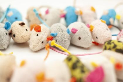 Imagem de Ratos Catnip de pelúcia macia Cat Toys Fashion's Talk Mouse, pacote com 32