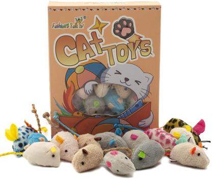 Imagem de Ratos Catnip de pelúcia macia Cat Toys Fashion's Talk Mouse, pacote com 32