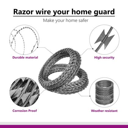 Imagem de Razor Fence VidaXL NATO Concertina Wire Aço Galvanizado 5m