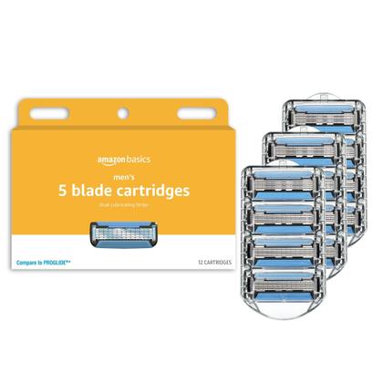 Imagem de Razor recarrega 12 cartuchos Amazon Basics de 5 lâminas para homens