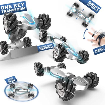 Imagem de RC Stunt Car LOOZIX com sensor de gestos em escala 1:10 4WD para crianças a partir de 6 anos