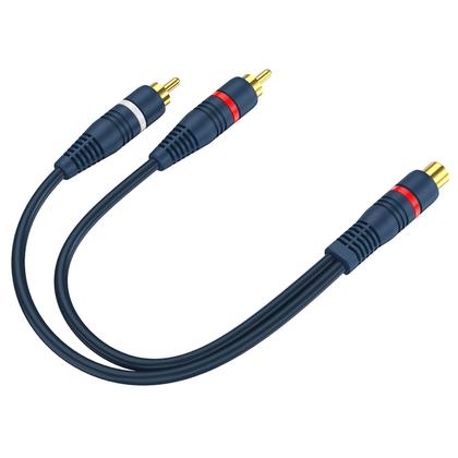 Imagem de RCA Splitter DTeedck, 1 fêmea para 2 machos, 20 cm, pacote com 5