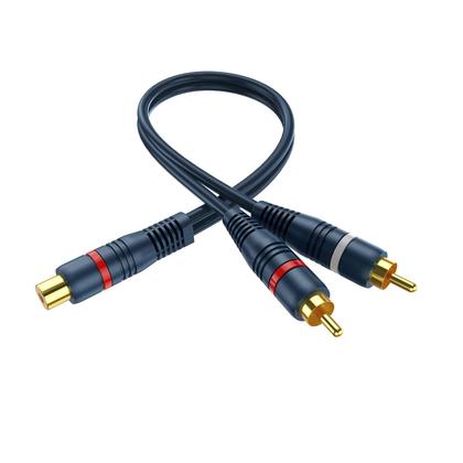 Imagem de RCA Splitter DTeedck, 1 fêmea para 2 machos, 20 cm, pacote com 5