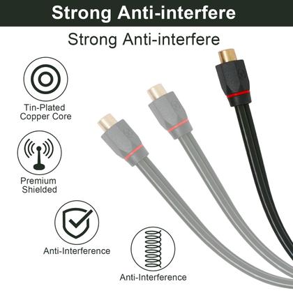 Imagem de RCA Splitter Sydien, 1 fêmea para 2 machos, 30,5 cm, pacote com 2
