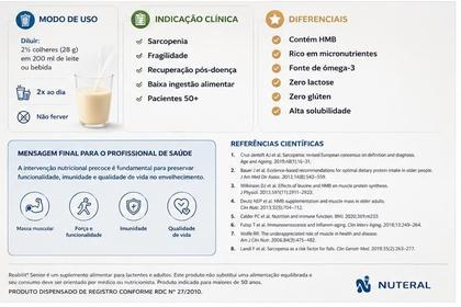 Imagem de Reabilit Senior 50 Baunilha 300g  Proteínas, HMB, BCAA, Ômega3, 29 Vitaminas e Minerais