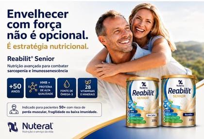 Imagem de Reabilit Senior 50 Baunilha 300g  Proteínas, HMB, BCAA, Ômega3, 29 Vitaminas e Minerais
