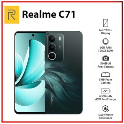 Realme C71 Global 4GB RAM 128GB Câmera 108MP Tela 120Hz Bateria
