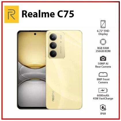 Imagem de Realme C75 NFC Dual Sim 256gb 8gb Ram Dourado Lançamento 2025