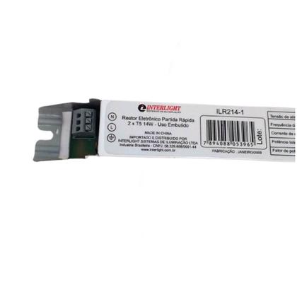 Imagem de Reator Eletrônico Duplo 2x14w T5 127v Interlight ILR241-1