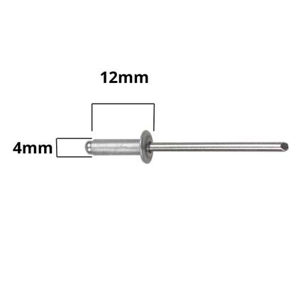 Imagem de Rebite Pop Repuxo Alumínio Natural 412 4,0 X 12 New-Fix 100pç