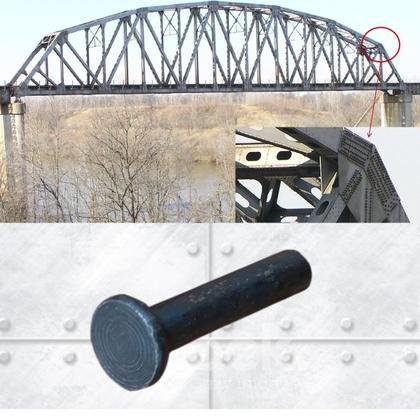 Imagem de Rebite Rebater 1/4 x 3/8" Maciço de Ferro Cabeça Chata - 1Kg