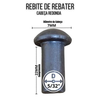 Imagem de Rebite Rebater Cabeça Redonda 5/32 x 7/8" Maciço Ferro - 1Kg