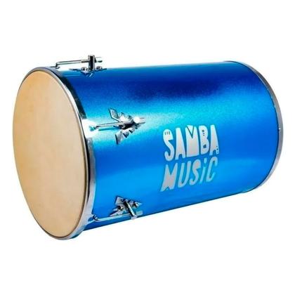 Imagem de Rebolo De Percussão 50x12 Corpo Madeira E PVC Azul Celeste Pele De Couro Para Samba Pagode