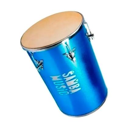 Imagem de Rebolo De Percussão 50x12 Corpo Madeira E PVC Azul Celeste Pele De Couro Para Samba Pagode