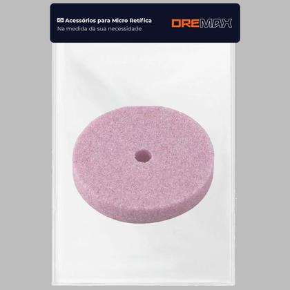 Imagem de Rebolo Roda Abrasiva 20Mm Rosa Grão 220 Para Micro Retíficas