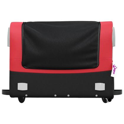 Imagem de Reboque de bicicleta vidaXL Preto/Vermelho Iron Cargo com capacidade de 45 kg