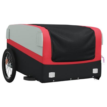 Imagem de Reboque de bicicleta vidaXL Preto/Vermelho Iron Cargo com capacidade de 45 kg