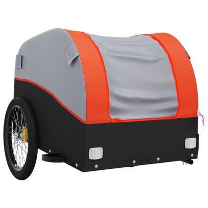 Imagem de Reboque de bicicleta vidaXL Transport Trolley 45 kg Ferro Preto/Laranja