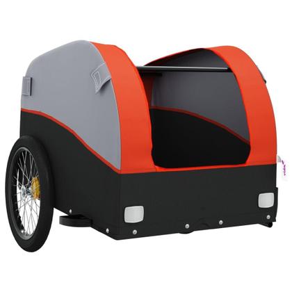 Imagem de Reboque de bicicleta vidaXL Transport Trolley 45 kg Ferro Preto/Laranja