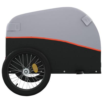 Imagem de Reboque de bicicleta vidaXL Transport Trolley 45 kg Ferro Preto/Laranja