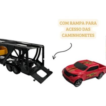 Imagem de Reboque Guincho Com Rampa Carreta Caminhão Articulado Com 1 Caminhonete