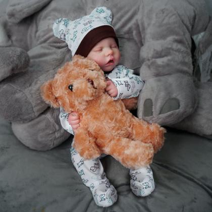 Imagem de Reborn de Silicone Realista Brastoy Original Boneca Pode Dar Banho Kit Conjunto de Roupa Chupeta Mamadeira e Pelúcia