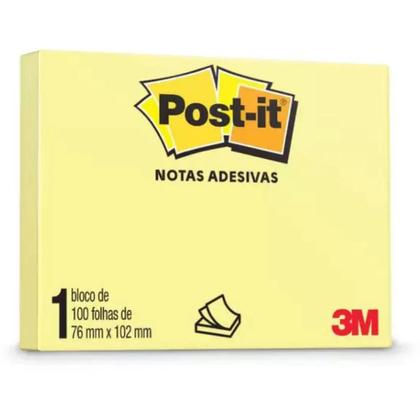 Imagem de Recado Post It 657 76 X 102 Amarelo 100 Fls. 3M