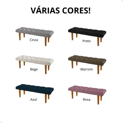 Imagem de Recamier Banco Puff Para Quarto 90 cm Solteiro Sala Cama Box Decorativo Pés de Madeira Tecido Veludo