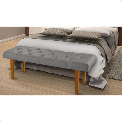 Imagem de Recamier Banco Puff Para Quarto 90 cm Solteiro Sala Cama Box Decorativo Pés de Madeira Tecido Veludo