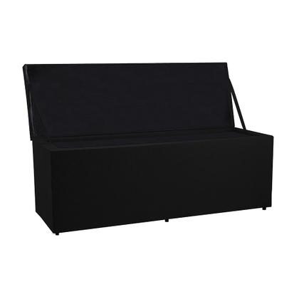 Imagem de Recamier Baú 1,40m Madrid Suede Preto Dal Poz Estofados