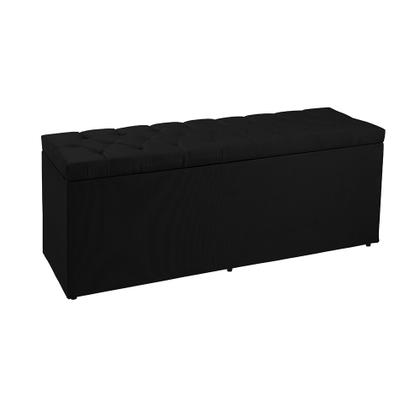 Imagem de Recamier Baú 1,40m Madrid Suede Preto Dal Poz Estofados