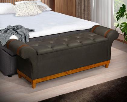 Imagem de Recamier Baú Banco Divã Luxo Atenas 1,50m Para Quarto E Sala Moderno Closet Sapateira