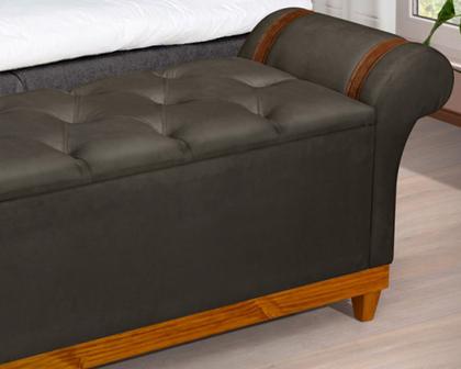 Imagem de Recamier Baú Banco Divã Luxo Atenas 1,50m Para Quarto E Sala Moderno Closet Sapateira