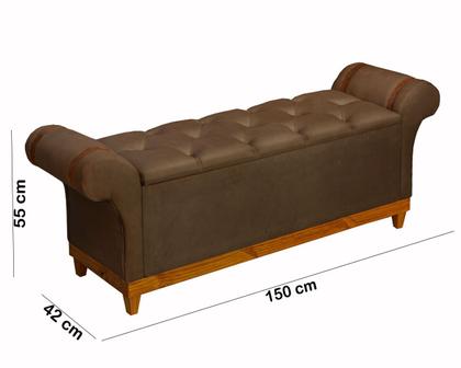 Imagem de Recamier Baú Banco Divã Luxo Atenas 1,50m Para Quarto E Sala Moderno Closet Sapateira