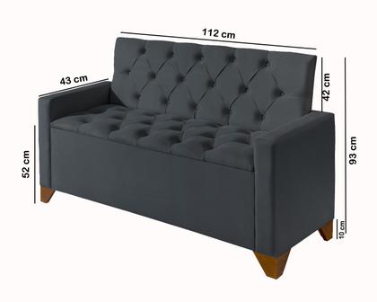 Imagem de Recamier Baú Califórnia 130 cm Sapateira Quarto Puff Closet Nicho Organizador Cama Decoração Banco Elegante Brinquedo Calçadeira Roupas Enxoval