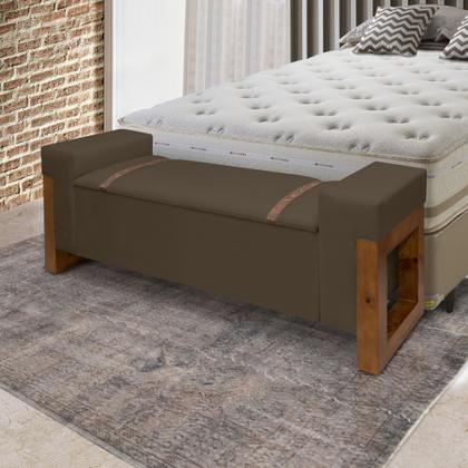 Imagem de Recamier Baú Divã Moderno Retro Banco Casal 1,30m Para Quarto E Sala Sapateira Luxo