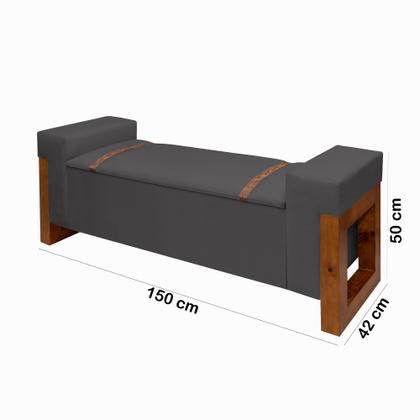 Imagem de Recamier Baú Divã Moderno Retro Banco Casal 1,50m Para Quarto E Sala Sapateira Luxo