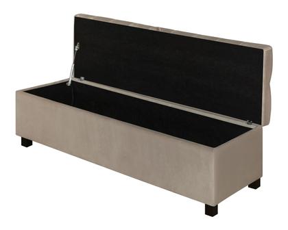 Imagem de Recamier Baú Divã Sara 135cm P/ Cama Casal Sapateira Pés de Madeira