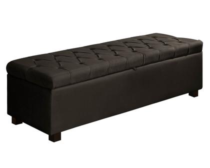 Imagem de Recamier Baú Divã Sara 155cm P/ Cama Queen Sapateira Pés de Madeira