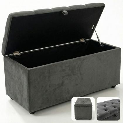 Imagem de Recamier Baú Estofado Minimalista Moderno Calçadeira Sapateira Sala Quarto Armazenamento Solteiro