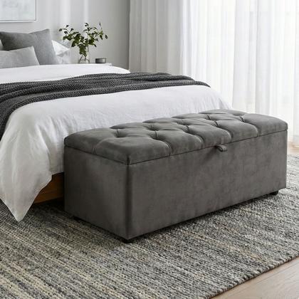 Imagem de Recamier Baú Estofado Minimalista Moderno Calçadeira Sapateira Sala Quarto Armazenamento Solteiro