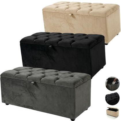Imagem de Recamier Baú Estofado Minimalista Moderno Calçadeira Sapateira Sala Quarto Armazenamento Solteiro