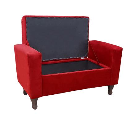 Imagem de Recamier Baú Félix 120cm Suede Vermelho - Bandiera Decor
