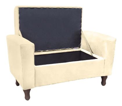 Imagem de Recamier Baú Félix 160cm Suede Bege