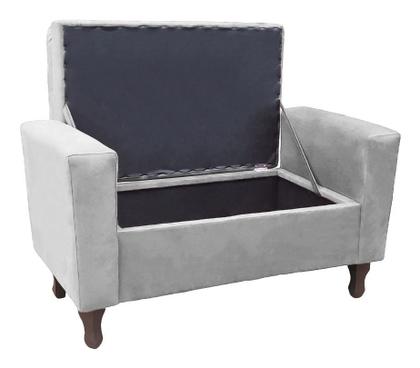 Imagem de Recamier Baú Félix 160cm Suede Cinza