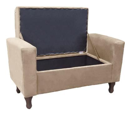 Imagem de Recamier Baú Félix 90cm Suede Capuccino